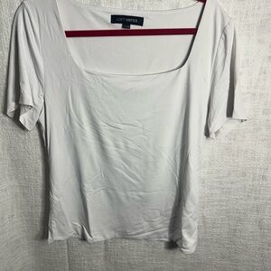 LOFT Versa Square Neck Short Sleeve Top | Size XL